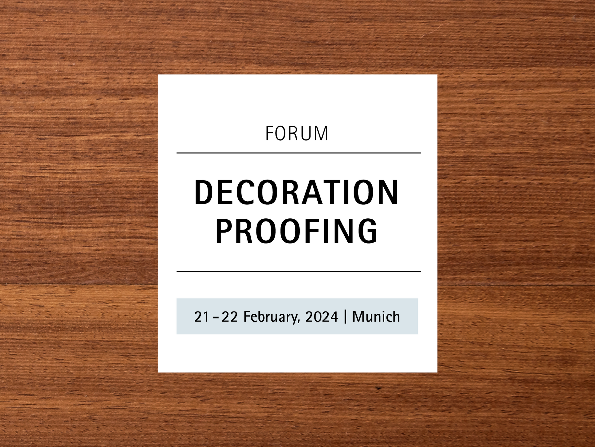 Fogra Decoration Proofing Forum, english Flyer